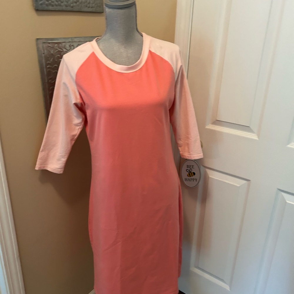 Women's Pink Colorblock Dress